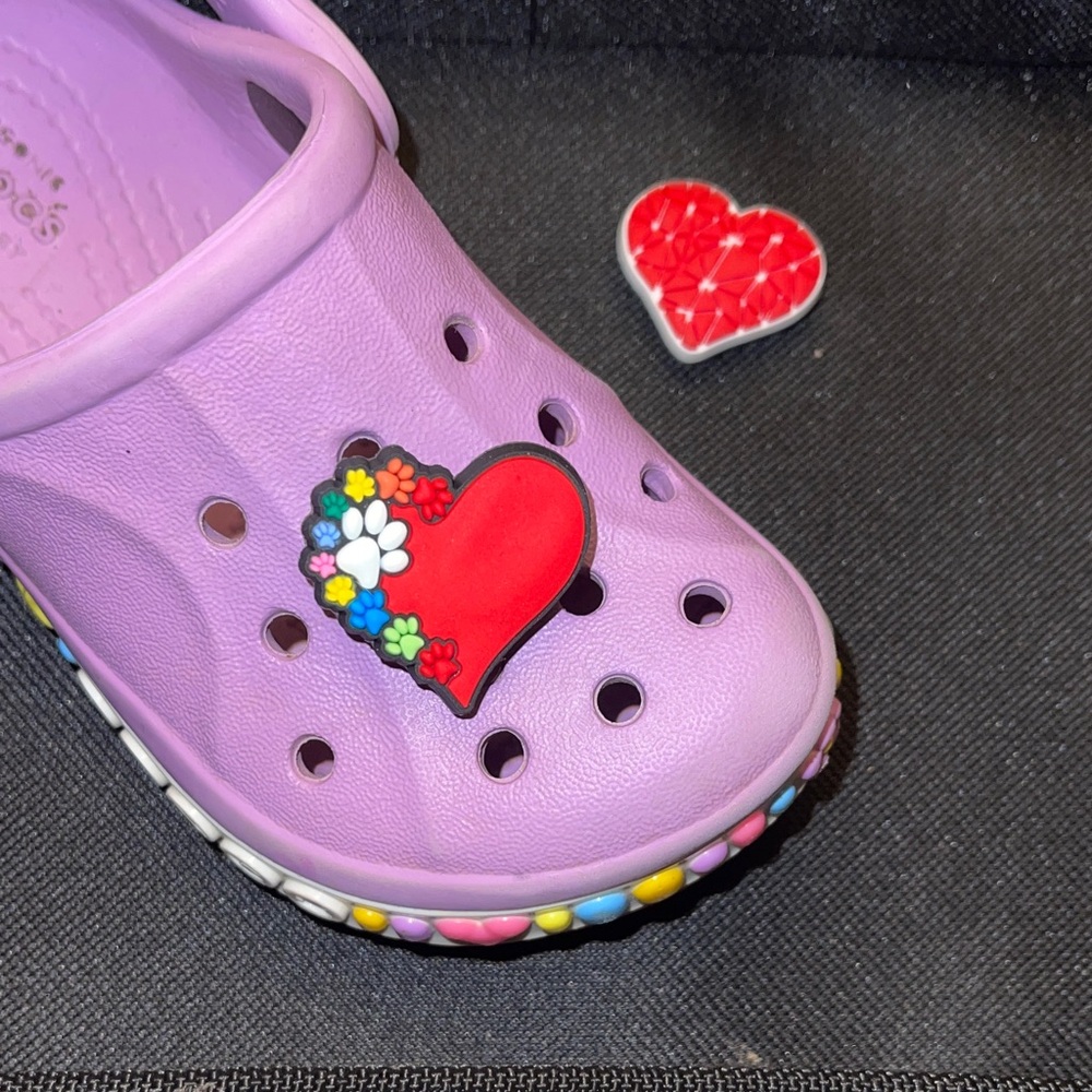 JIBBITZ CROC SHOE CHARMS! 2 Hearts. Shoe not included.